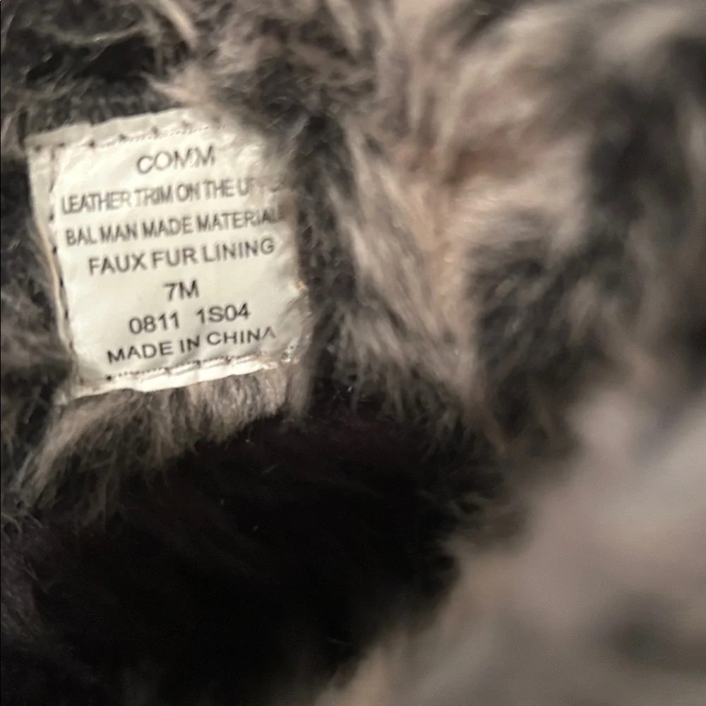 KHOMBU Comm faux fur lined ZipUp quilted suede trim rubber Winter Snow Boots 7